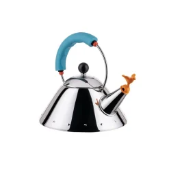 Alessi Juoma- Ja Baaritarvikkeet|Tarjoilu*9093 viheltävä vesipannu teräs/sininen 1L