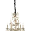 Sisustusvalaisimet*Aneta Lighting kristallikruunu Allington 9-os. antiikkihopea