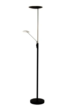 Sisustusvalaisimet*Aneta Lighting lattiavalaisin Cadiz upplight musta/teräs LED