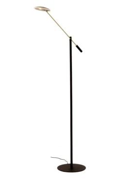 Sisustusvalaisimet*Aneta Lighting lattiavalaisin Cadiz LED musta/mattamessinki