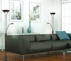 Sisustusvalaisimet*Aneta Lighting lattiavalaisin Nice LED uplight mustakromi