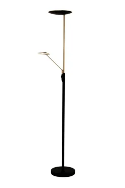 Sisustusvalaisimet*Aneta Lighting lattiavalaisin Cadiz upplight musta/mattamessinki LED