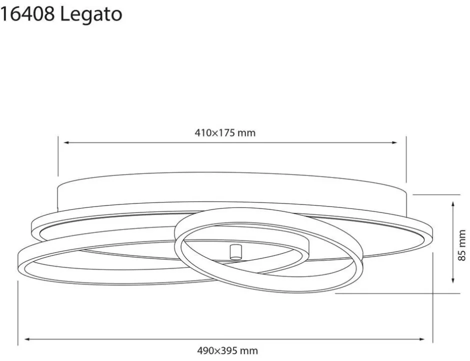 Sisustusvalaisimet*Aneta Lighting LED-plafondi Legato musta