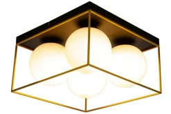 Sisustusvalaisimet*Aneta Lighting plafondi Astro 36 cm musta/kulta/opaalivalkoinen