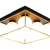 Sisustusvalaisimet*Aneta Lighting plafondi Astro 28 cm musta/kulta/opaalivalkoinen