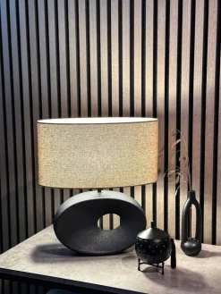 Sisustusvalaisimet*Aneta Lighting pöytävalaisin Ellipse musta/beige