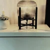Sisustusvalaisimet*Aneta Lighting pöytävalaisin Vinda musta/savulasi