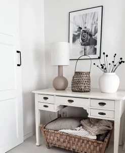 Sisustusvalaisimet*Aneta Lighting pöytävalaisin Eleana ruskea/beige