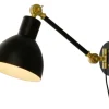 Sisustusvalaisimet*Aneta Lighting seinävalaisin Dublin musta / matta messinki