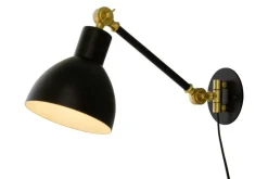 Sisustusvalaisimet*Aneta Lighting seinävalaisin Dublin musta / matta messinki