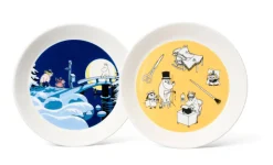 Moomin Astiat*Arabia Muumi lautaset 19 cm Toimisto&Talviyö
