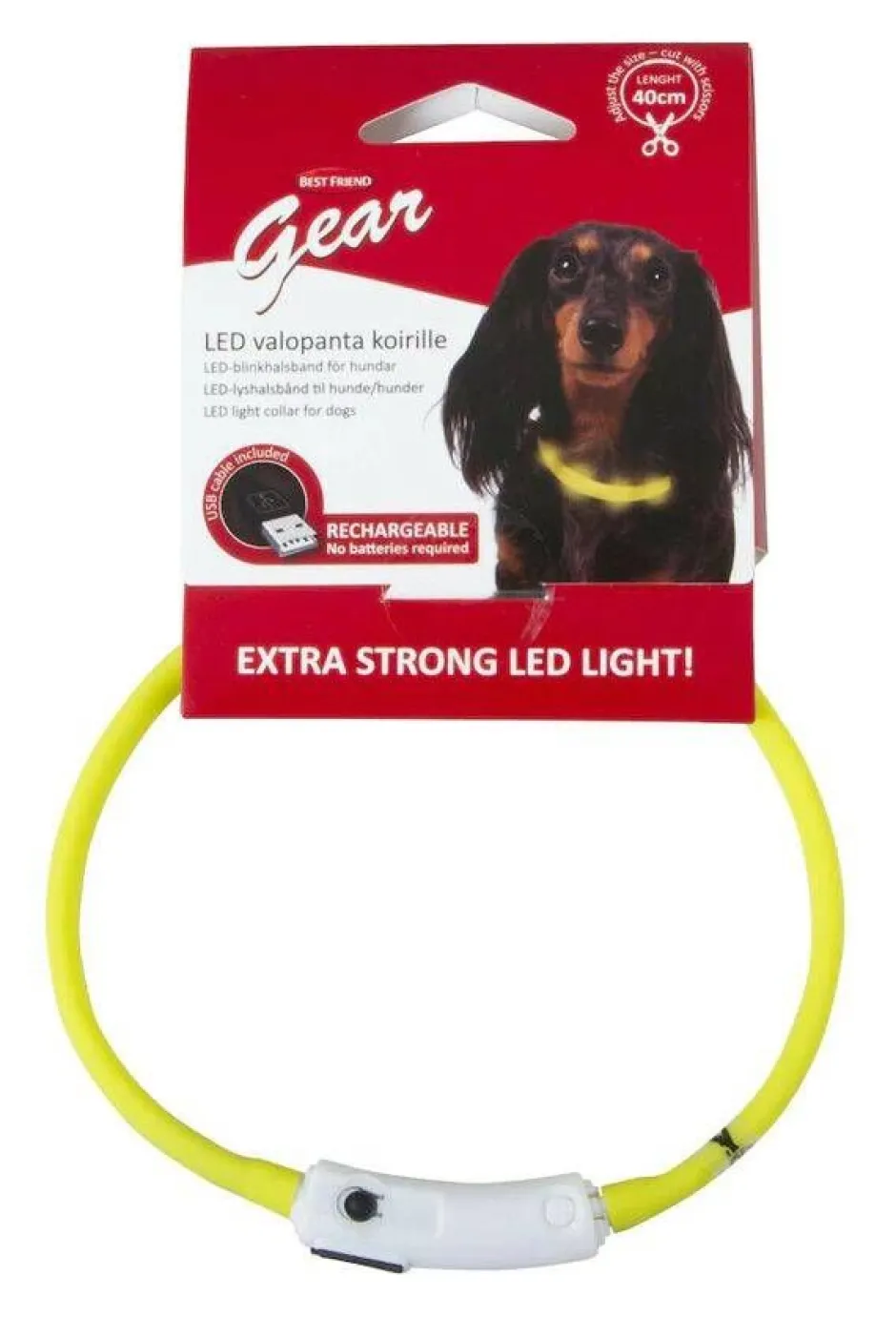 Best Friend Koirat*Gear BF Gear LED valopanta 40cm säädettävä