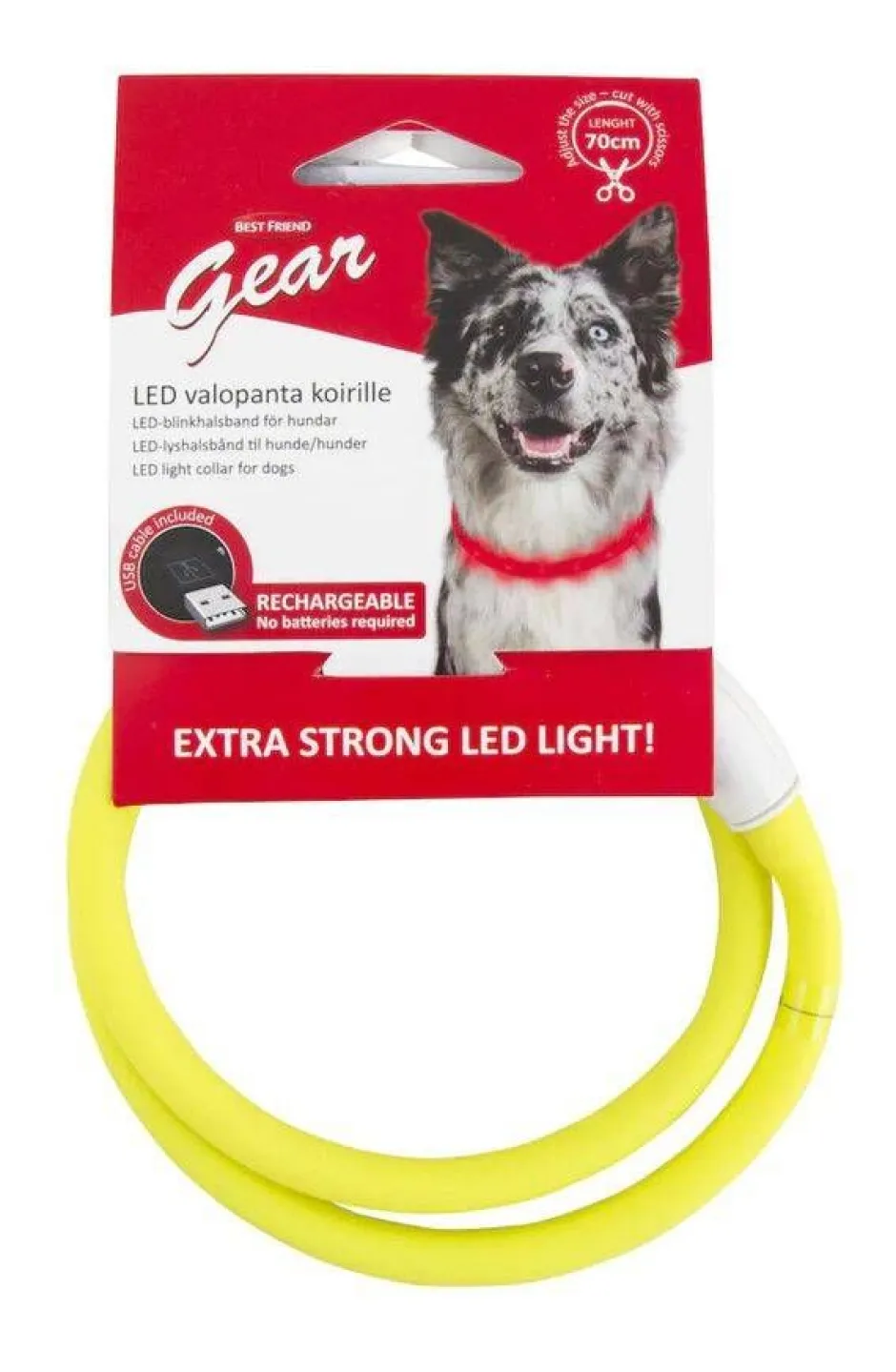 Best Friend Koirat*Gear BF Gear LED valopanta 70cm säädettävä