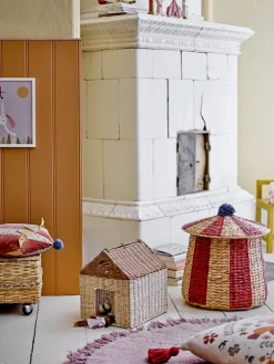 Bloomingville Mini Säilytyskorit Ja Laatikot|Lastenhuone*kori Birsen kannella punainen/beige