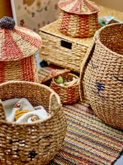 Bloomingville Mini Säilytyskorit Ja Laatikot|Lastenhuone*kori Birsen kannella punainen/beige