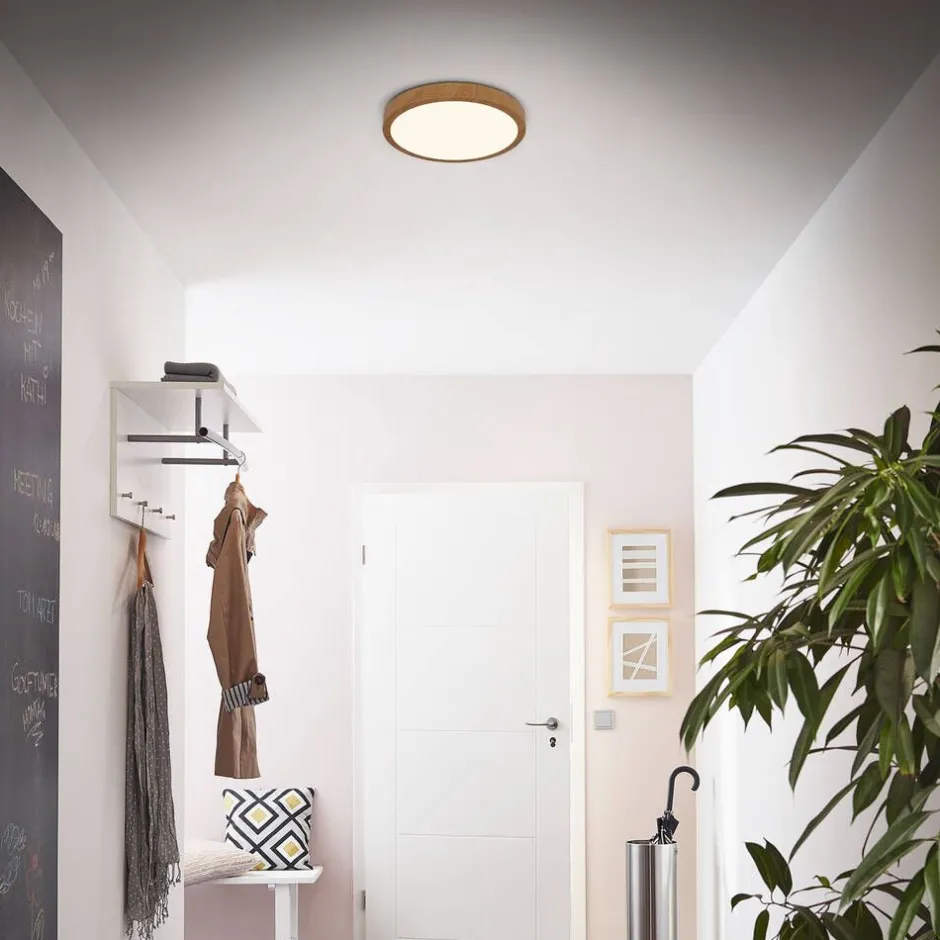 Briloner Sisustusvalaisimet*Runa LED-plafondi Ø 28 cm puu