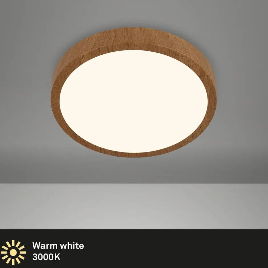 Briloner Sisustusvalaisimet*Runa LED-plafondi Ø 28 cm puu
