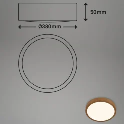 Briloner Sisustusvalaisimet*Runa LED-plafondi Ø 38 cm puu