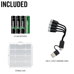 Coast Paristot|Lamput Ja Valaisintarvikkeet*paristo AAA USB-C 1.5V 4 kpl sis. latauskaapelin