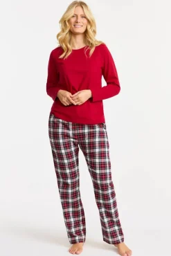 Damella Yö- Ja Oloasut*pyjama 79950 109 Tummanpunainen