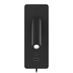 Design by Gru00f6nlund Sisustusvalaisimet*Design by Grönlund seinävalaisin Gent USB A+C musta