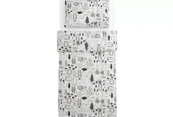 Familon Lastenhuone|Vuodetekstiilit*Kaverit Organic lasten pl+tl setti valk/kaakao 120x160/40x60