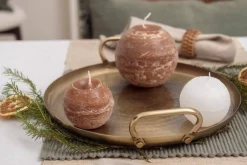 Fanni K Home Kynttilät Ja Huonetuoksut*pallokynttilä Rustiikki 12 cm cashew