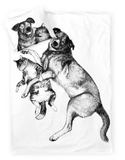 Finlayson Vuodetekstiilit*pussilakanasetti Selviytyjät 150x210+50x60 musta/valkoinen