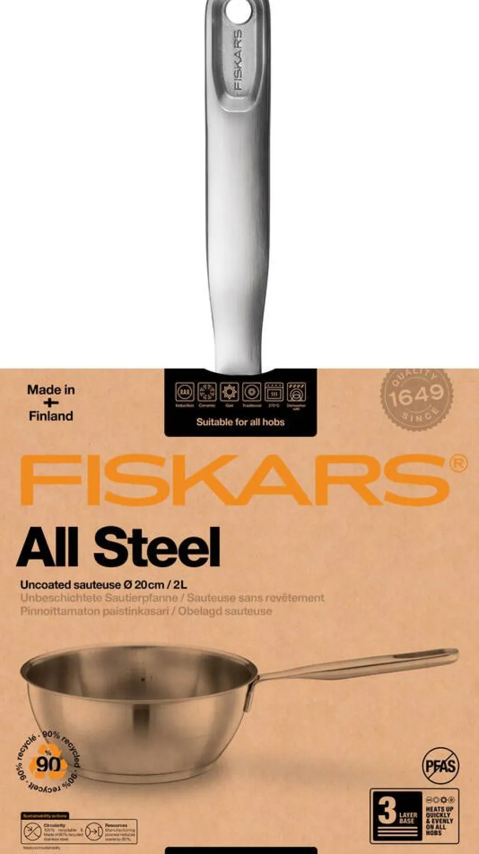 Fiskars Keittoastiat*All Steel kastikekasari 2 L/20 cm