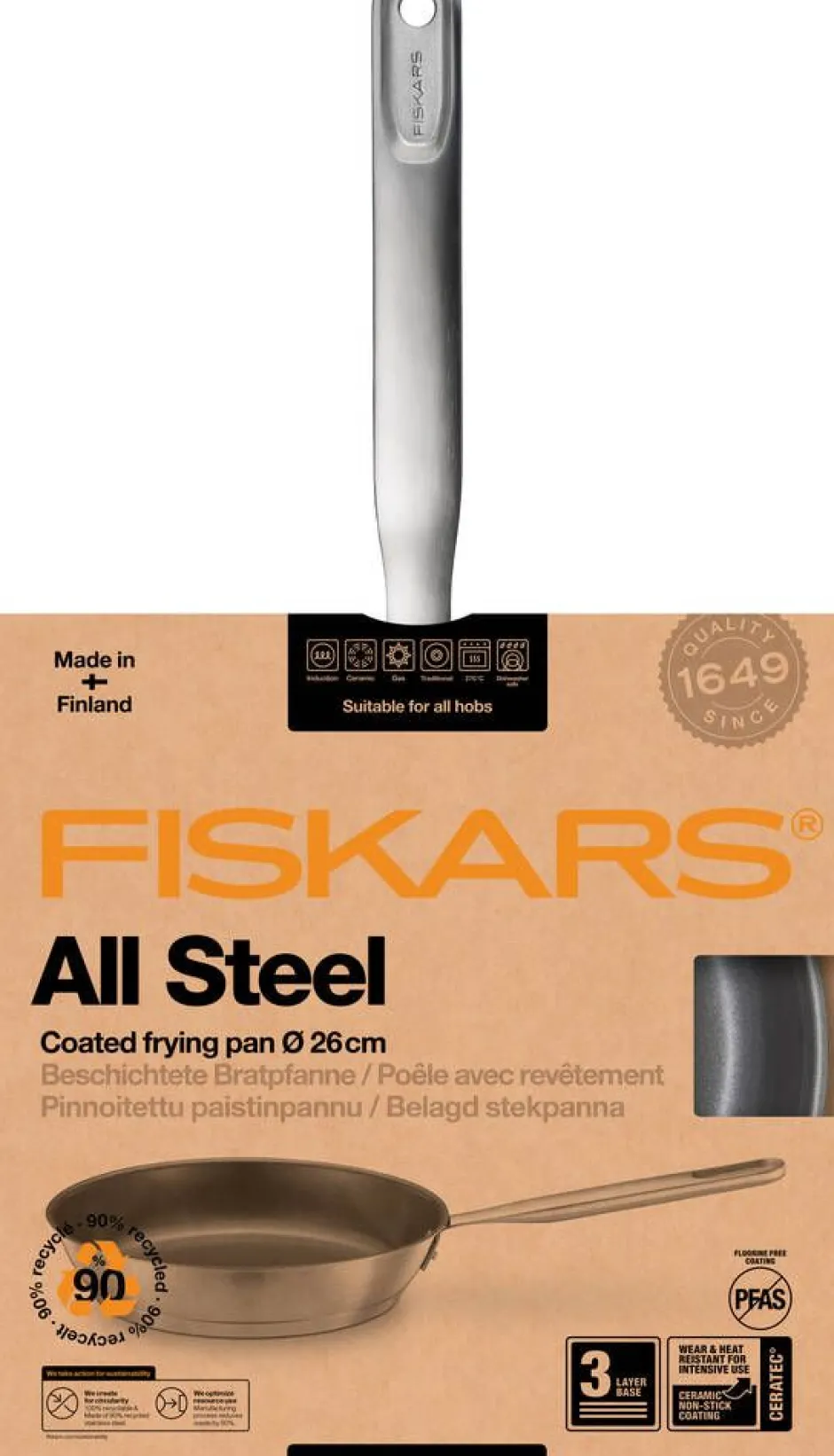 Fiskars Paistoastiat*All Steel paistinpannu 26 cm