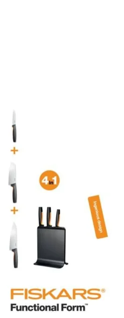Fiskars Veitset Ja Leikkuulaudat*Functional Form veitsitukki muovi (sis. 3 veistä)