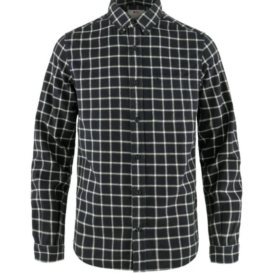 Fju00e4llru00e4ven Paidat Ja Neuleet*Fjällräven flanellipaita Övik Flannel Shirt 555-113 Dark Navy-Chalk White