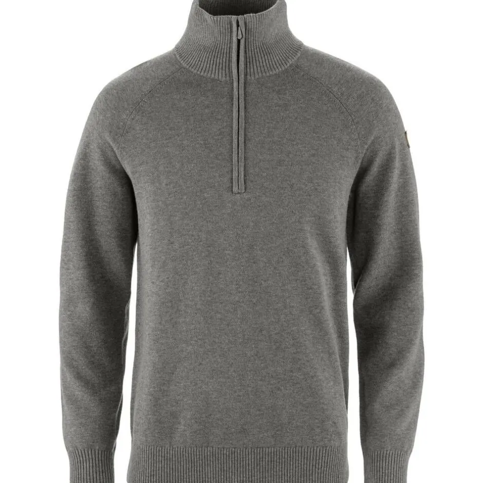 Fju00e4llru00e4ven Paidat Ja Neuleet*Fjällräven neule Övik Lite Half Zip 020-999 Grey-Melange