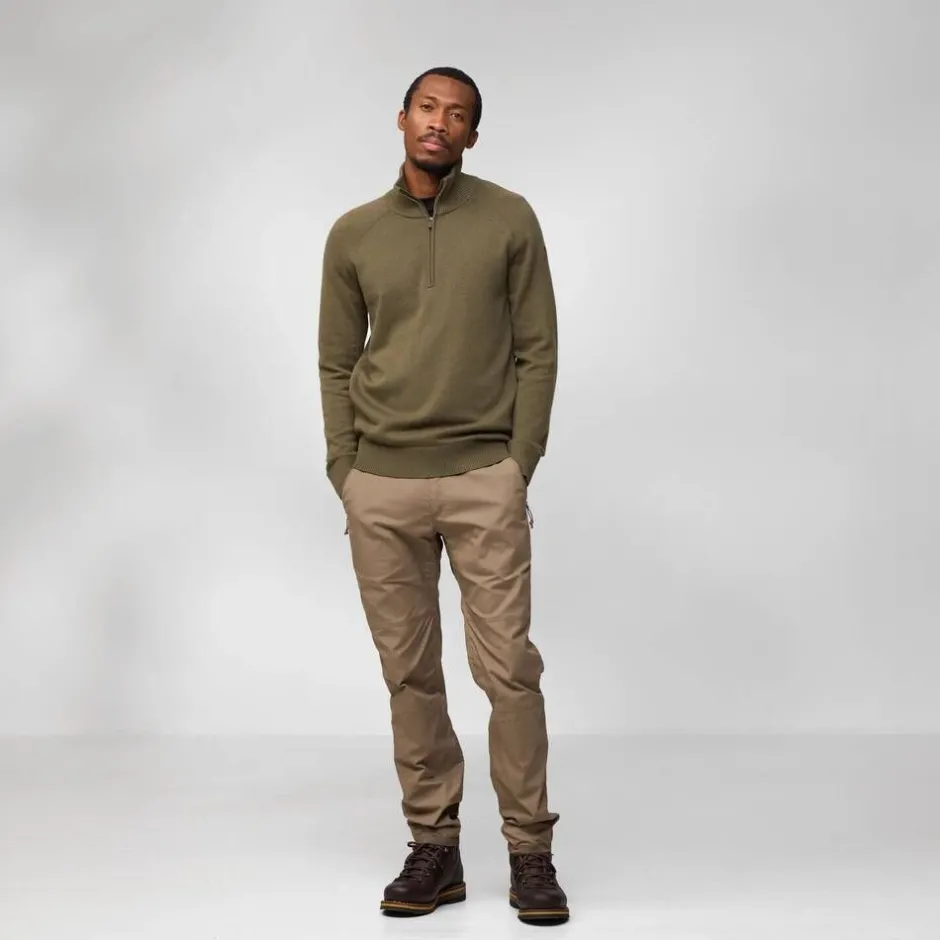 Fju00e4llru00e4ven Paidat Ja Neuleet*Fjällräven neule Övik Lite Half Zip 625 Laurel Green