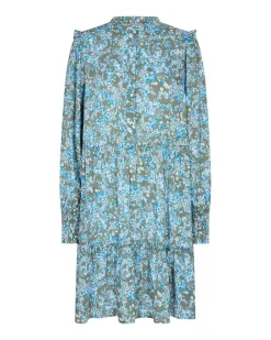 Freequent Vapaa-Ajan Mekot*mekko FqAdney-dress Deep Lichen Green w. Chambray blue