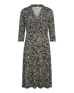 Freequent Vapaa-Ajan Mekot*mekko FqAnne-dress Black w.Star Off-White