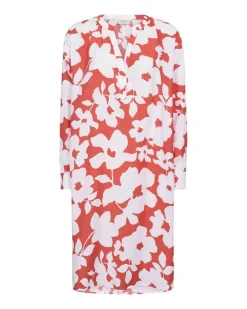 Freequent Vapaa-Ajan Mekot*mekko FqMaline-dress Brilliant white w. Hot Coral
