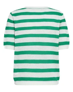 Freequent Neulepuserot*neule FqDodo-pullover Star Off White w. Bright Green