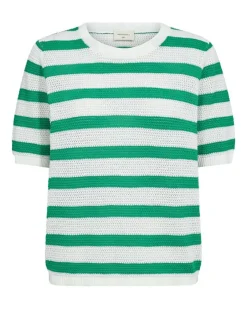 Freequent Neulepuserot*neule FqDodo-pullover Star Off White w. Bright Green