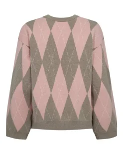 Freequent Neulepuserot*neule FqSora-pullover Desert Taupe mlg w. Pale Mauve