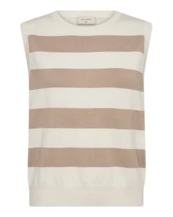 Freequent Liivit|Topit*neuletoppi FqPixie-top Star-Offwhite w. Simply Taupe