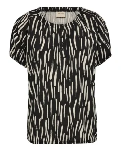 Freequent Trikoopaidat Ja Colleget*paita FqSeline-tee Black w. Moonbeam