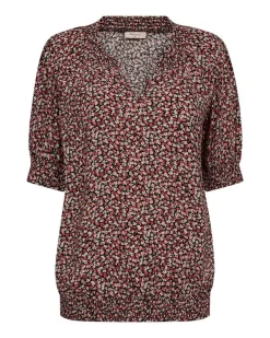 Freequent Puserot*pusero FqAdney-blouse Hot Coral w. Black