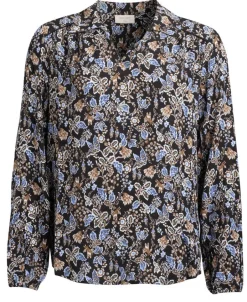 Freequent Puserot*pusero FqLovy-blouse Black w. Wedgewood / Musta-Sininen