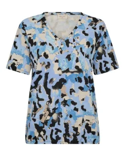 Freequent Trikoopaidat Ja Colleget*t-paita FqBetina-tee Black w.Nebulas blue