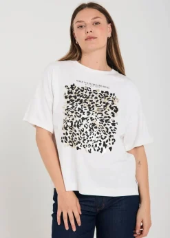 Freequent Trikoopaidat Ja Colleget*t-paita Fqcarol-tee Star Offwhite w. black