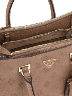 Guess Laukut Ja Kassit*laukku Dko Cresidia II Society Satchel Dko Dark Taupe Logo