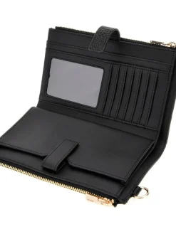 Guess Lompakot*lompakko Blo Cresidia II Slg Dbl Zip Orgnzr Blo Black logo