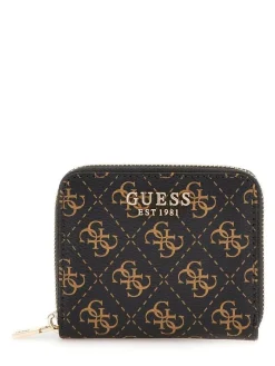 Guess Lompakot*lompakko Bnl Laurel Slg Small Zip Around Bnl Brown logo