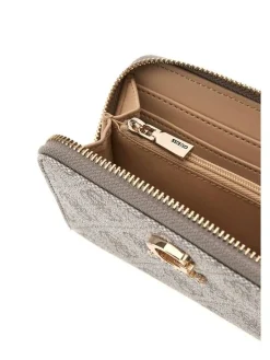 Guess Lompakot*lompakko Dko Zamira Slg Medium Zip Around Dko Dark Taupe Logo
